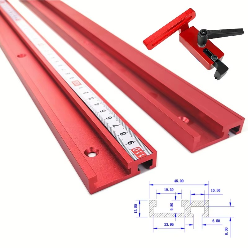 Router Table Insert - 1PC Chute de Alumínio com Trilhos