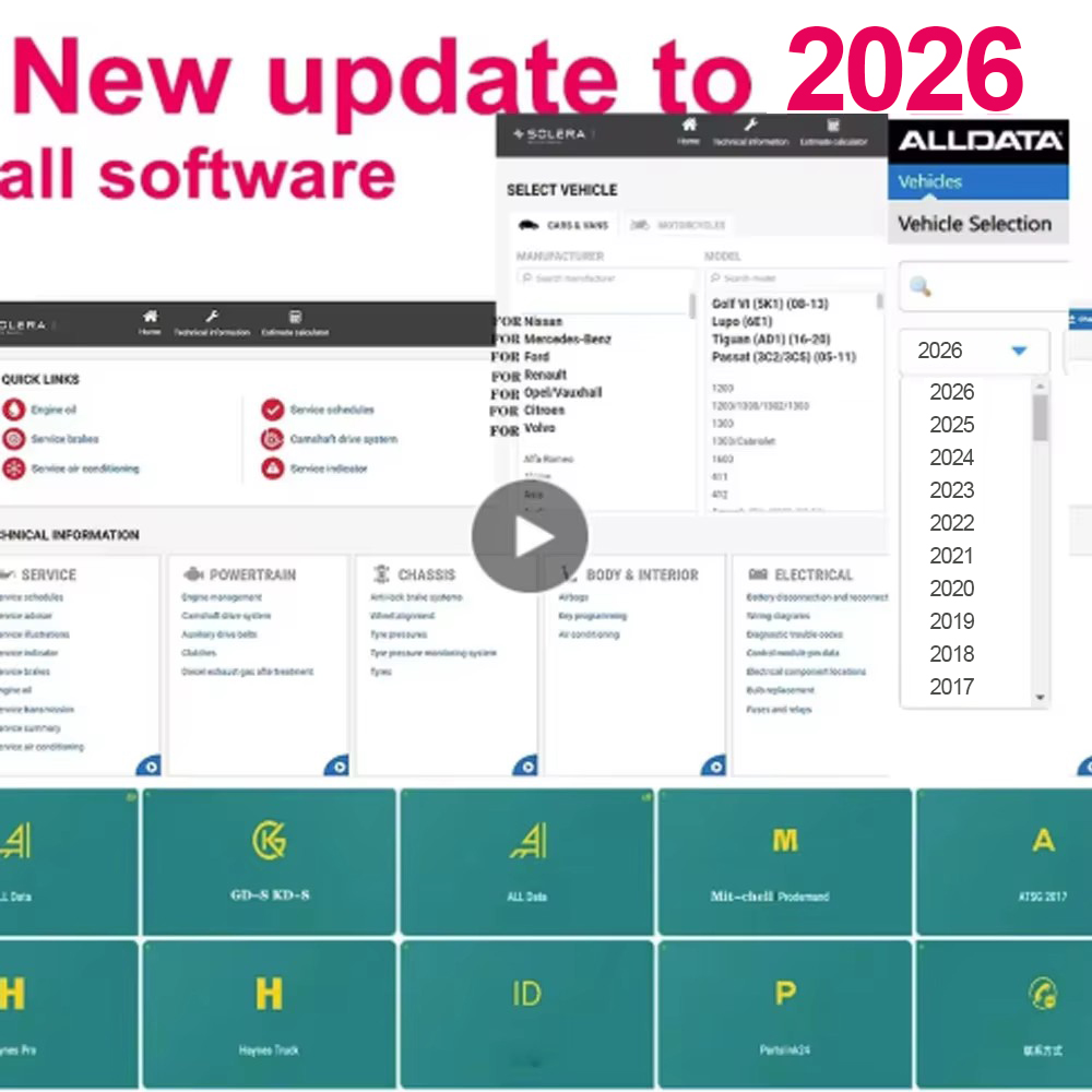 Workshop Tools Diagram - Software Online Alldata 2026: Software Essencial