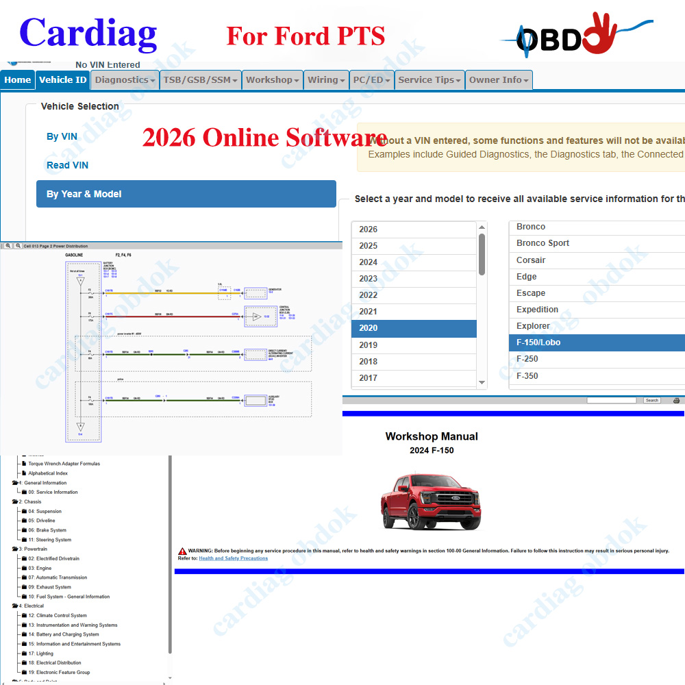 Workshop Tools Diagram - Software Online Ford PTS 2026: Manual