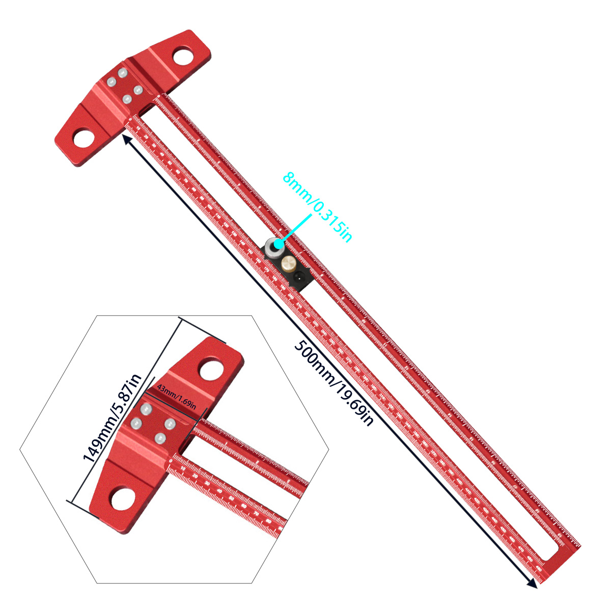 Régua de Marcação T-Square par - Dovetail Marking Guide avaliação e preço