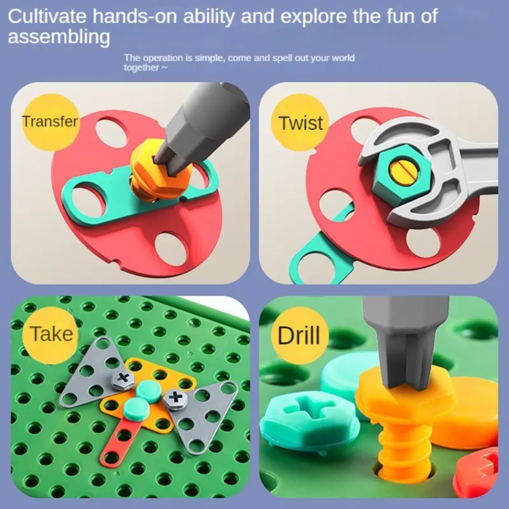 450 Peças de Kit de Broca STEM - Workshop Tools Toy avaliação e preço